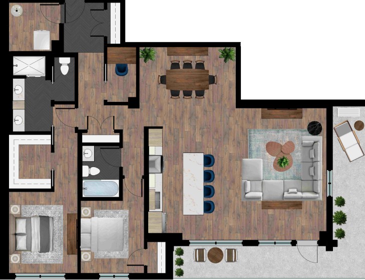 THE ELM - 2 BDRM CORNER