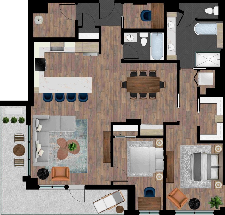 THE POPLAR - 2 BDRM CORNER