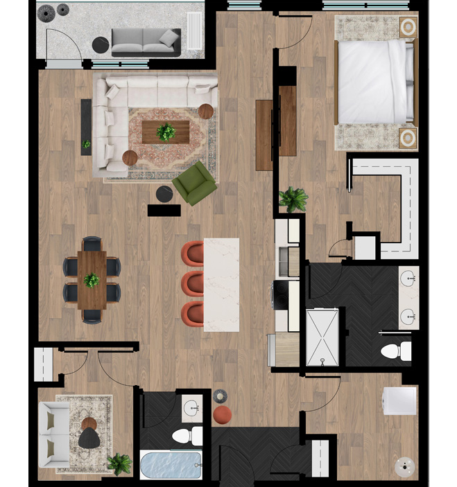 One Bedroom Unit + Den